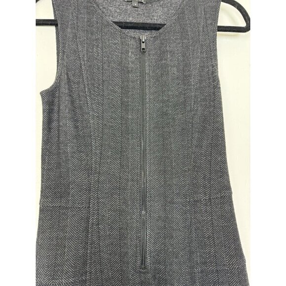 Theory Olethea Arminus Herringbone stretch Wool Blend Gray Sheath Dress Sz 2 - Picture 2 of 6